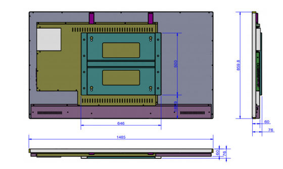 Gehard glaslcd Touch screen, 80KHz 65 Duimlcd Monitor voor School