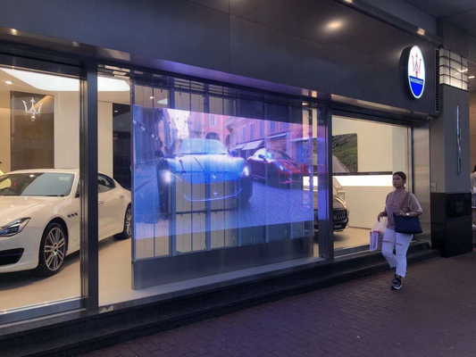 Het zijverlichtingsp3.91-7.8 Transparante LEIDENE Scherm met Hoge Helderheid ziet door Geleid voor Glasingang